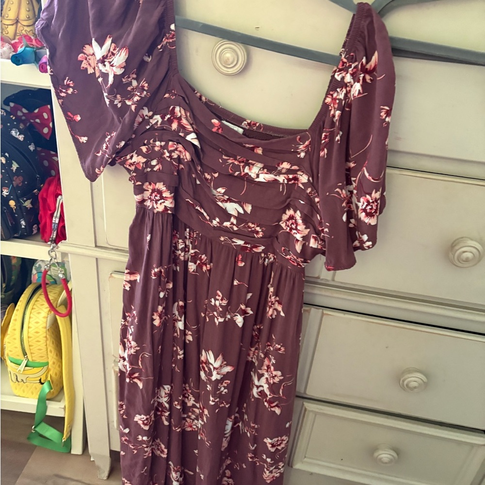 Floral Maxi Dress in Mauve